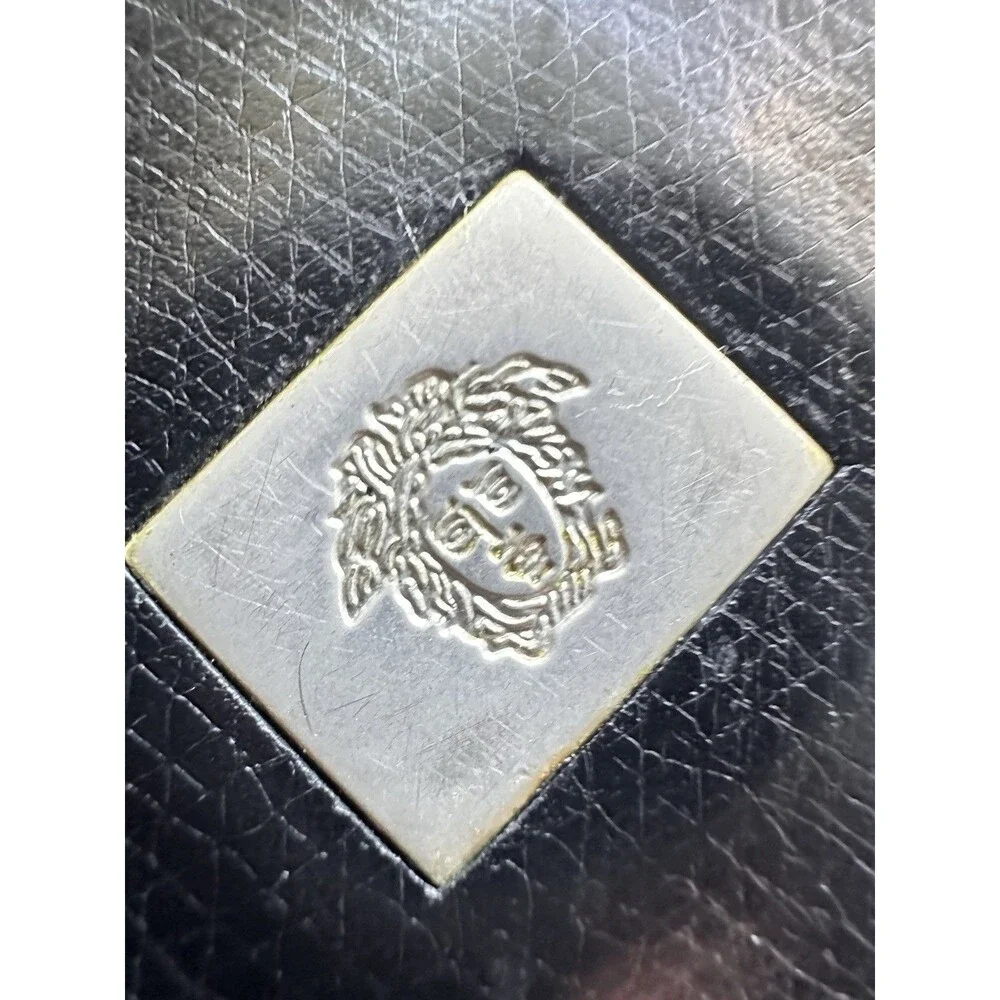 Gianni Versace Medusa Plaque Leather Trifold Wallet Authentic-Vintage